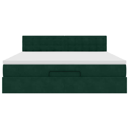 Struttura Letto Pouf con Materasso 160x200 cm in Velluto