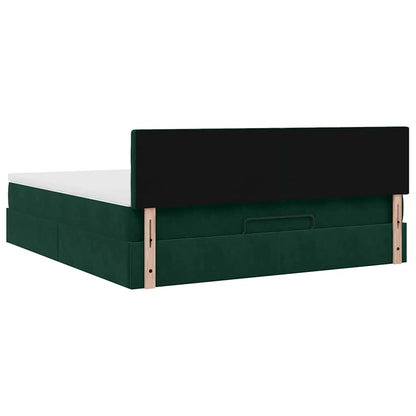 Struttura Letto Pouf con Materasso 160x200 cm in Velluto