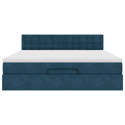 Struttura Letto Pouf con Materasso 160x200 cm in Velluto