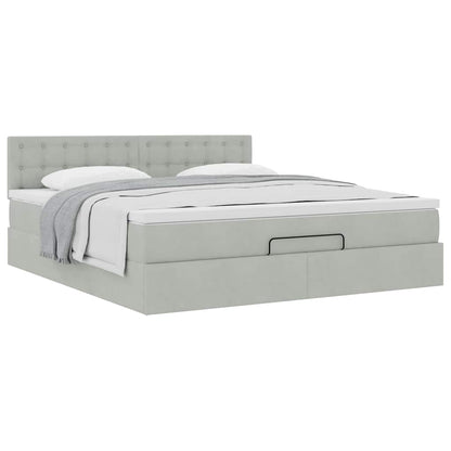 Struttura Letto Pouf con Materasso 180x200 cm in Velluto | homemem39