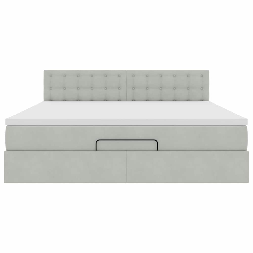 Struttura Letto Pouf con Materasso 180x200 cm in Velluto | homemem39