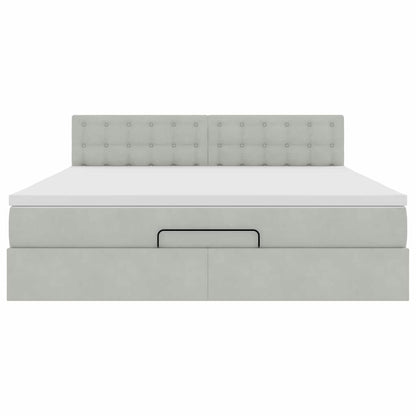 Struttura Letto Pouf con Materasso 180x200 cm in Velluto | homemem39