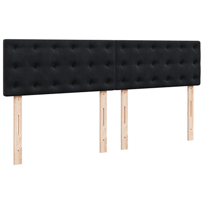 Struttura Letto Pouf con Materasso Nero 180x200 cm in Velluto | homemem39