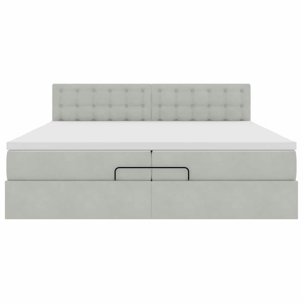 Struttura Letto Pouf con Materasso 200x200 cm in Velluto | homemem39
