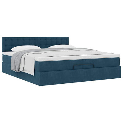 Struttura Letto Pouf con Materasso 200x200 cm in Velluto | homemem39