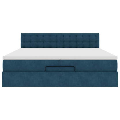 Struttura Letto Pouf con Materasso 200x200 cm in Velluto | homemem39