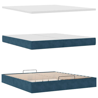 Struttura Letto Pouf con Materasso 200x200 cm in Velluto | homemem39