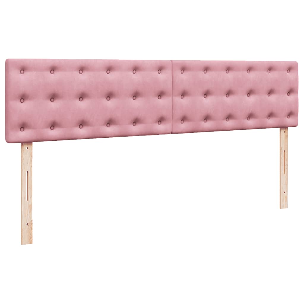 Struttura Letto Pouf con Materasso Rosa 200x200 cm Velluto | homemem39