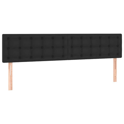 Struttura Letto Pouf con Materassi Nero 160x200 cm Similpelle