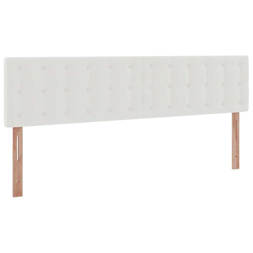 Struttura Letto Pouf con Materassi Bianco 160x200 cm Similpelle