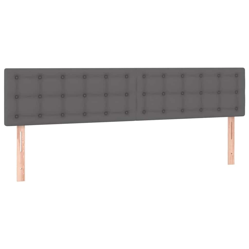 Struttura Letto Pouf con Materassi Grigio 180x200 cm Similpelle