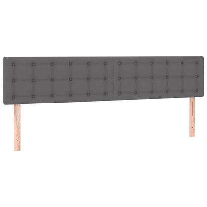 Struttura Letto Pouf con Materassi Grigio 180x200 cm Similpelle