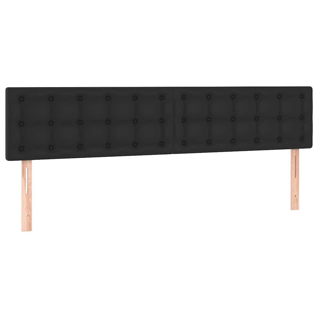 Struttura Letto Pouf con Materassi Nero 200x200 cm Similpelle