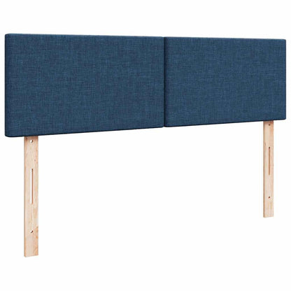 Struttura Letto Pouf con Materassi Blu 160x200 cm in Tessuto