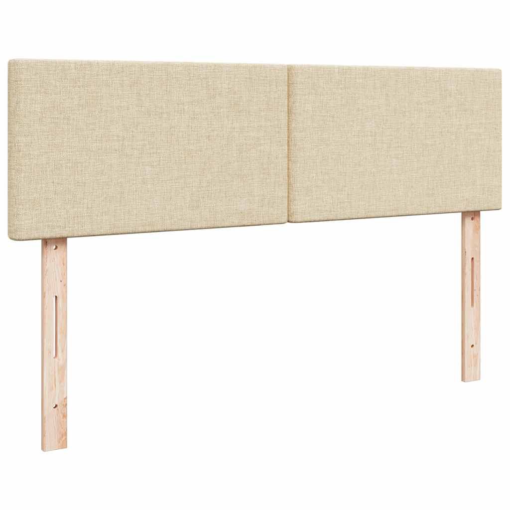 Struttura Letto Pouf con Materassi Crema 180x200 cm in Tessuto