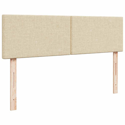 Struttura Letto Pouf con Materassi Crema 180x200 cm in Tessuto