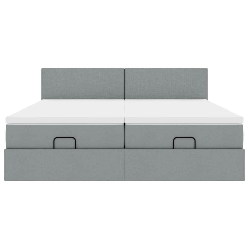 Struttura Letto Pouf con Materassi 200x200 cm in Tessuto
