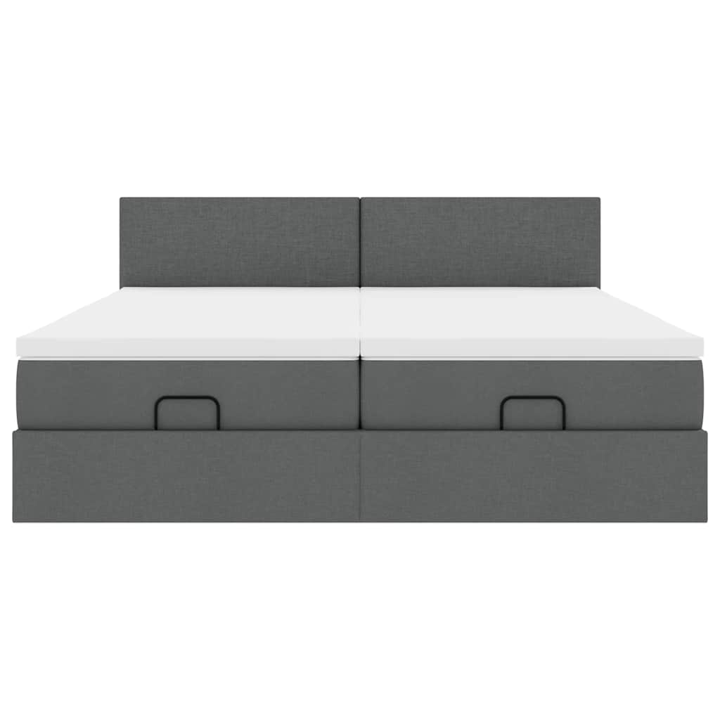 Struttura Letto Pouf con Materassi 200x200 cm in Tessuto