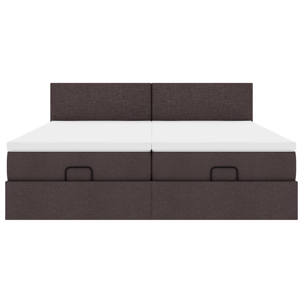 Struttura Letto Pouf con Materassi 200x200 cm in Tessuto - homemem39