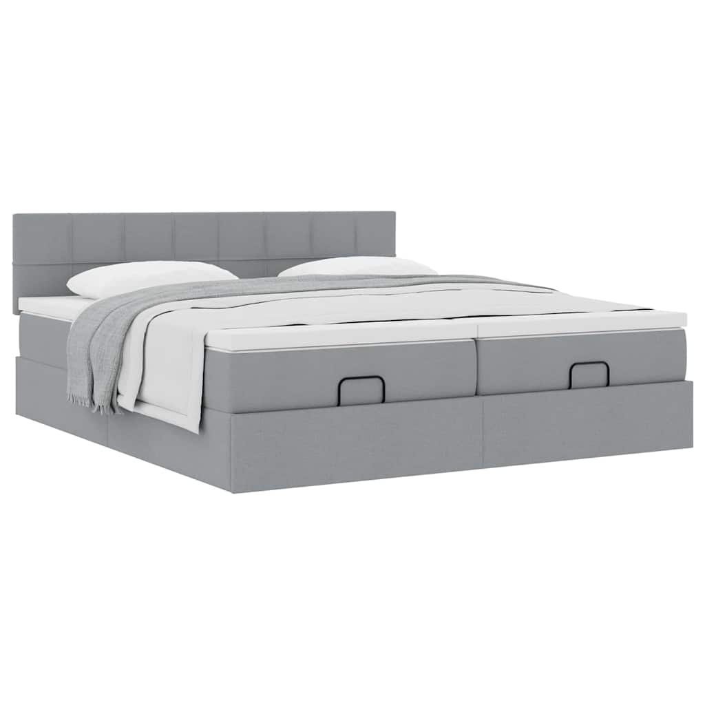 Struttura Letto Pouf con Materassi 160x200 cm in Tessuto | homemem39