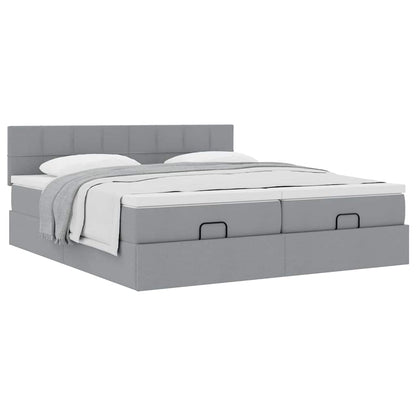 Struttura Letto Pouf con Materassi 160x200 cm in Tessuto | homemem39