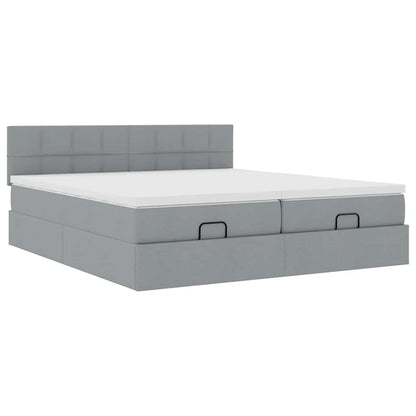 Struttura Letto Pouf con Materassi 160x200 cm in Tessuto | homemem39