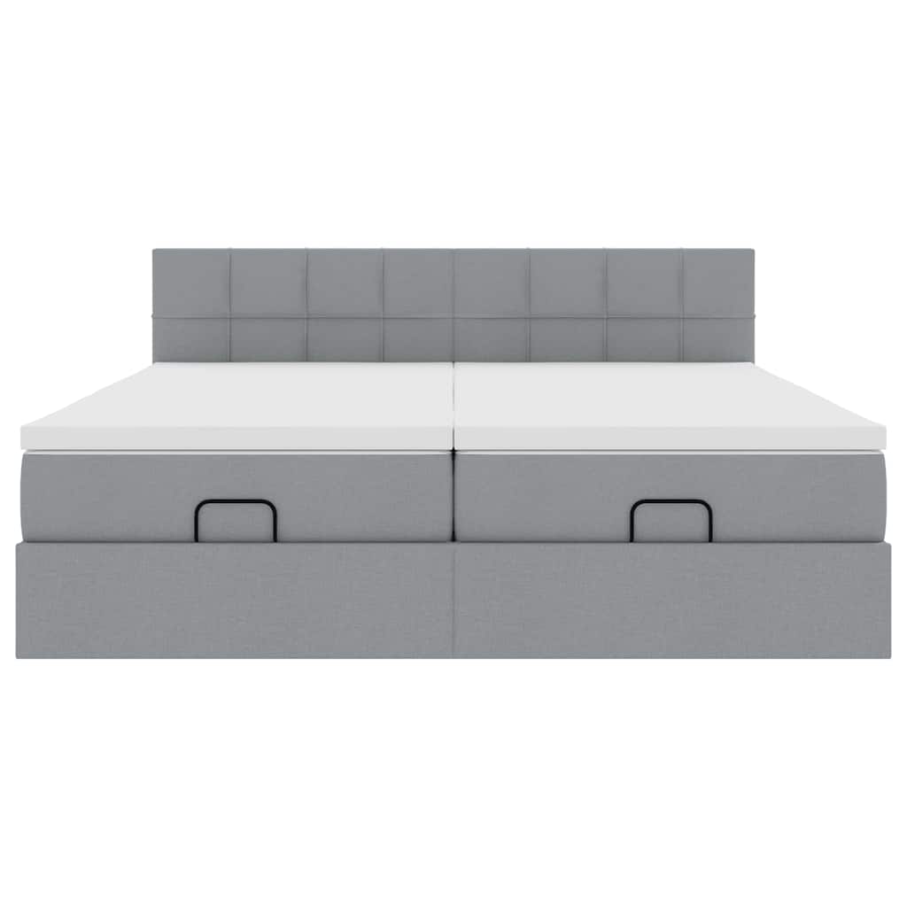 Struttura Letto Pouf con Materassi 160x200 cm in Tessuto | homemem39
