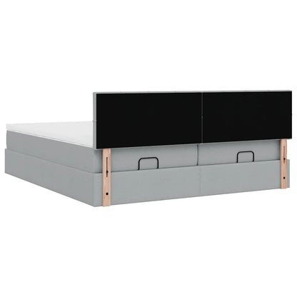 Struttura Letto Pouf con Materassi 160x200 cm in Tessuto | homemem39