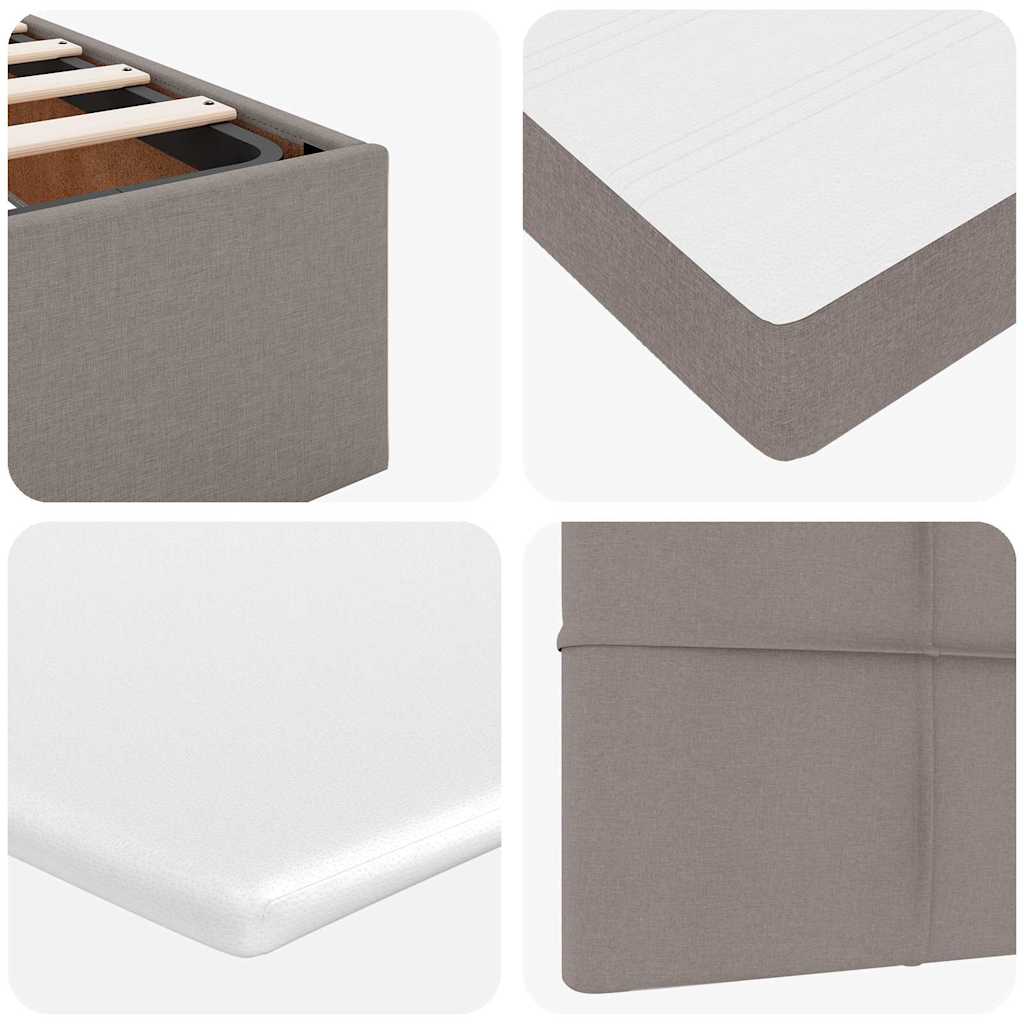 Struttura Letto Pouf con Materassi Tortora 160x200cm in Tessuto