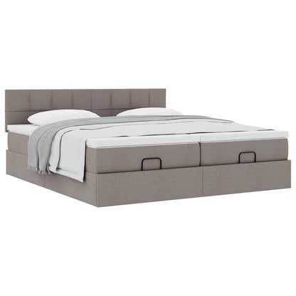 Struttura Letto Pouf con Materassi Tortora 160x200cm in Tessuto | homemem39