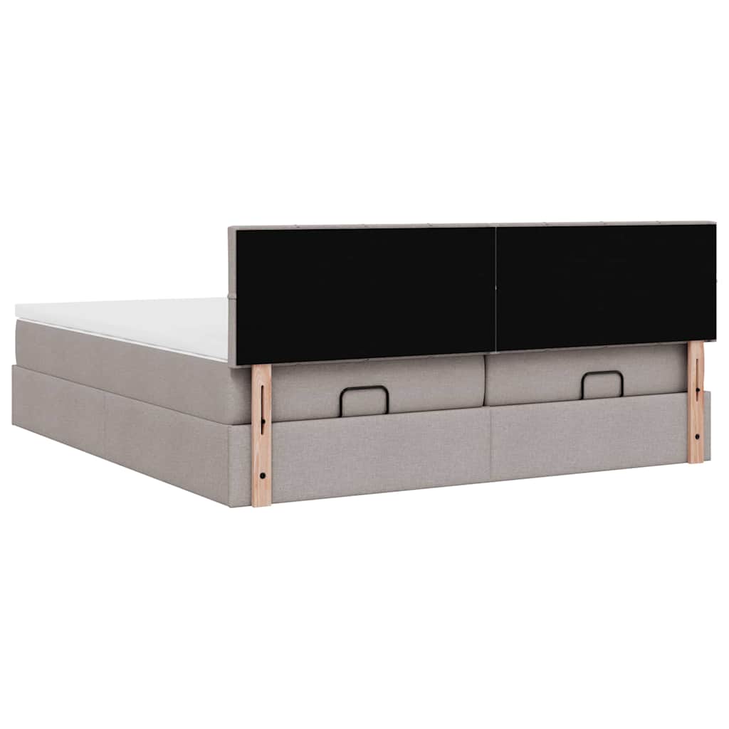 Struttura Letto Pouf con Materassi Tortora 160x200cm in Tessuto | homemem39