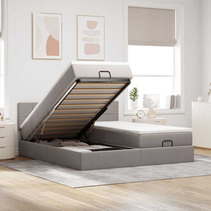 Struttura Letto Pouf con Materassi Tortora 160x200cm in Tessuto | homemem39