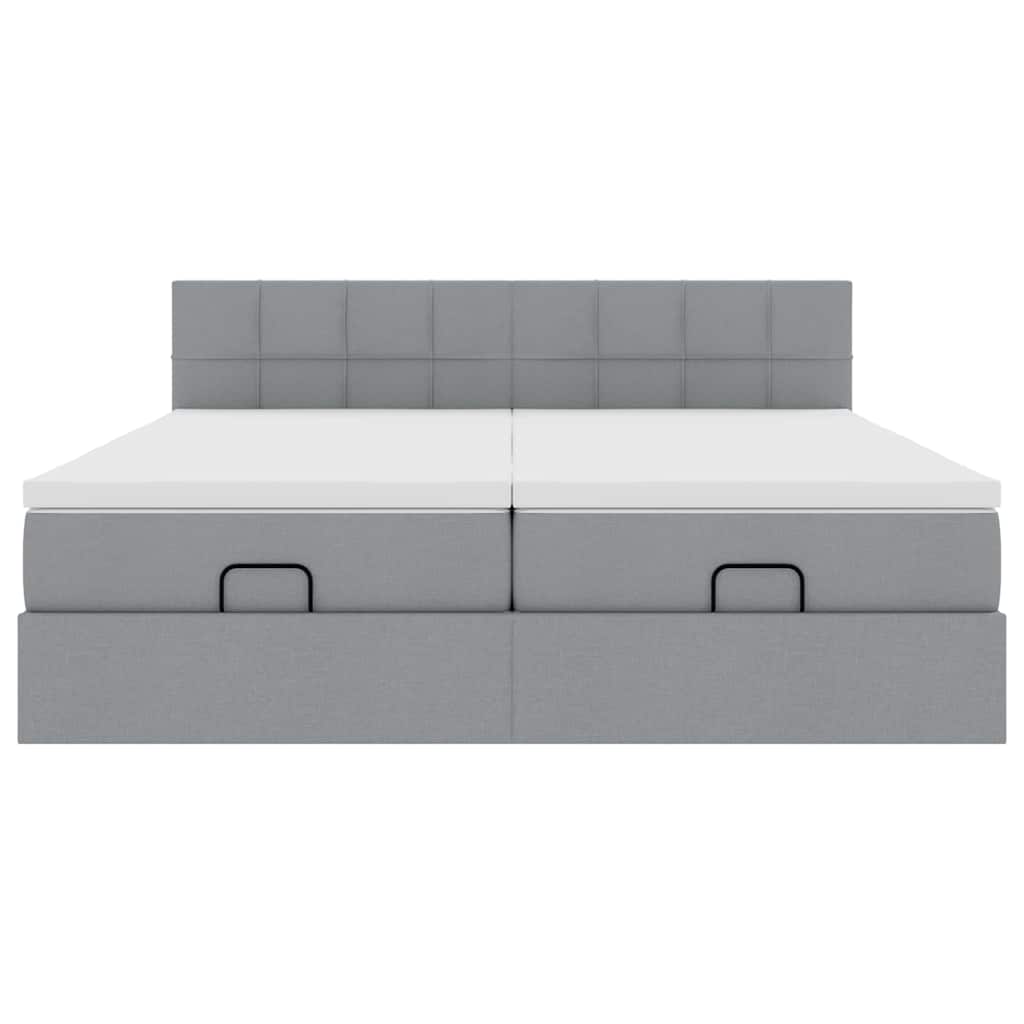 Struttura Letto Pouf con Materassi 180x200 cm in Tessuto