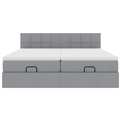 Struttura Letto Pouf con Materassi 180x200 cm in Tessuto