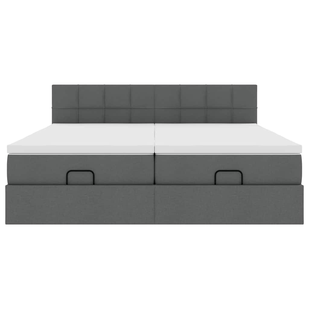 Struttura Letto Pouf con Materassi 180x200 cm in Tessuto - homemem39