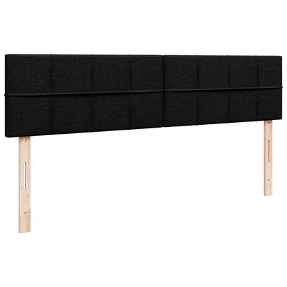 Struttura Letto Pouf con Materassi Nero 180x200 cm in Tessuto