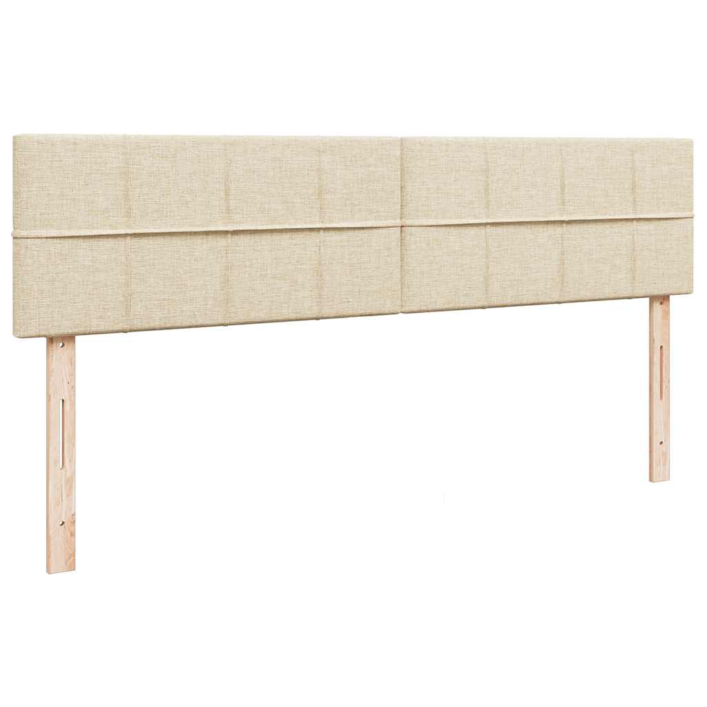 Struttura Letto Pouf con Materassi Crema 180x200 cm in Tessuto