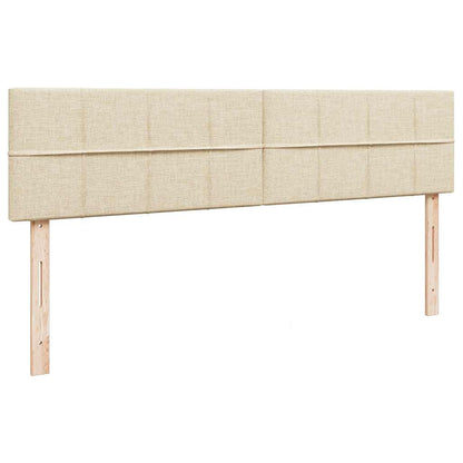 Struttura Letto Pouf con Materassi Crema 180x200 cm in Tessuto