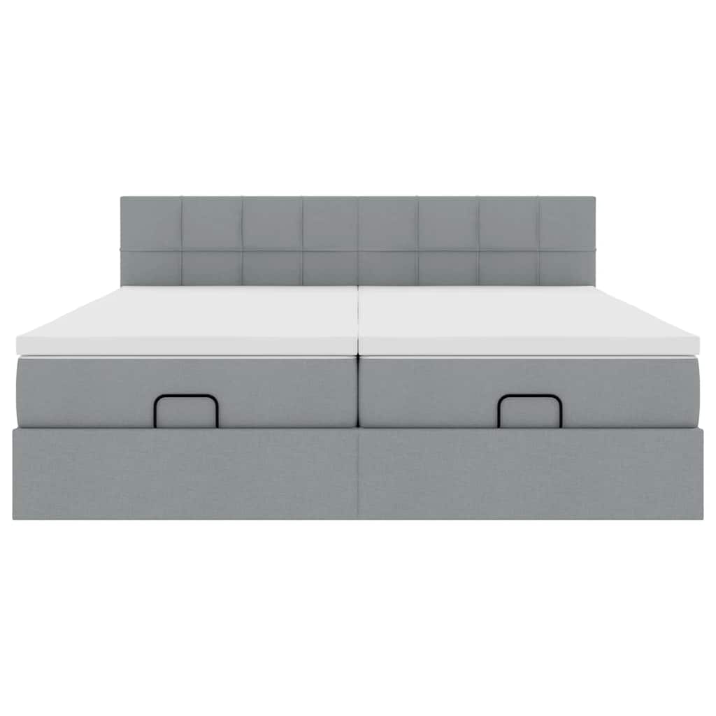 Struttura Letto Pouf con Materassi 200x200 cm in Tessuto
