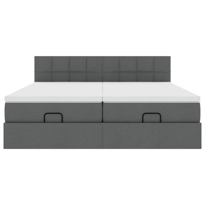 Struttura Letto Pouf con Materassi 200x200 cm in Tessuto - homemem39