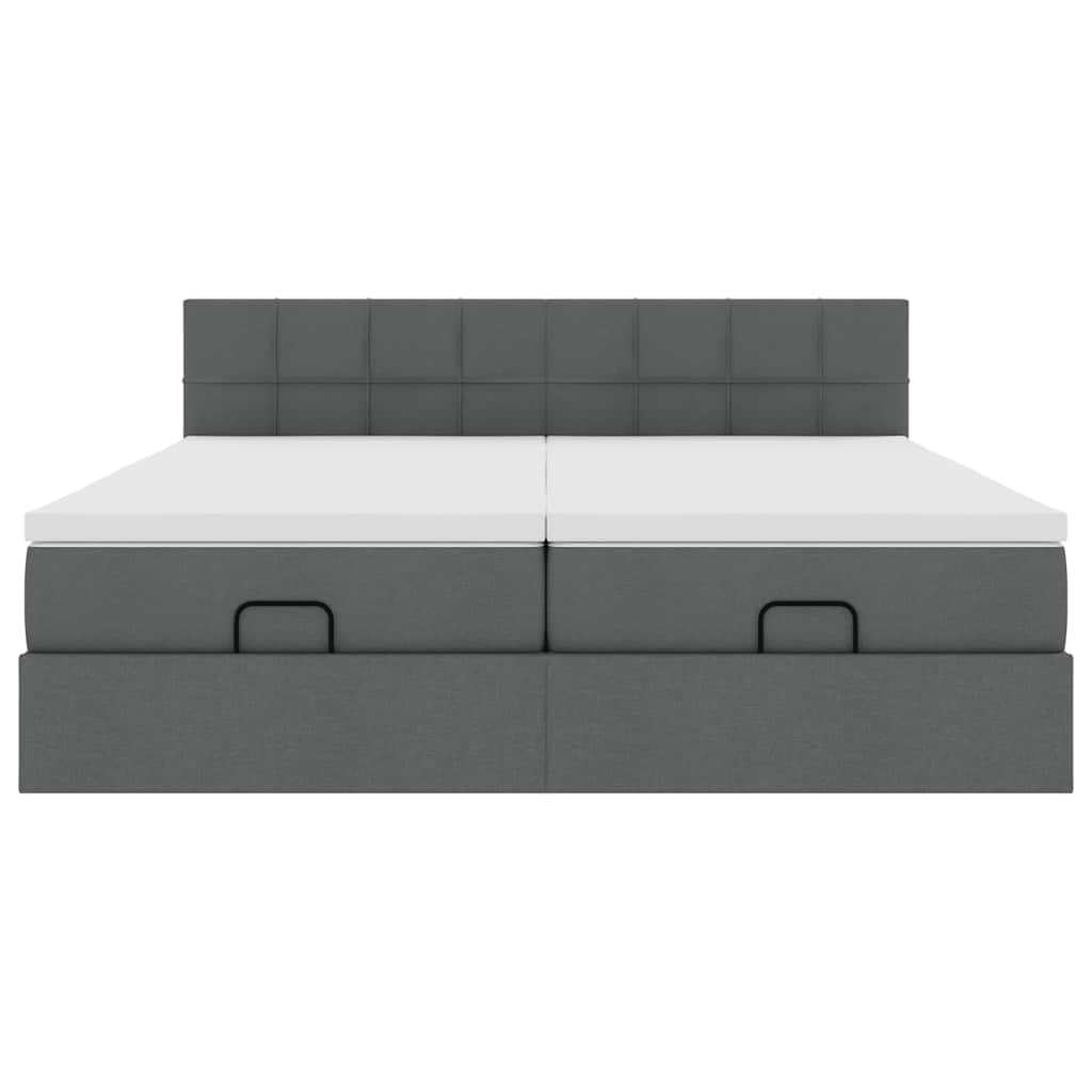 Struttura Letto Pouf con Materassi 200x200 cm in Tessuto