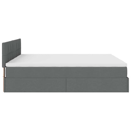 Struttura Letto Pouf con Materassi 200x200 cm in Tessuto