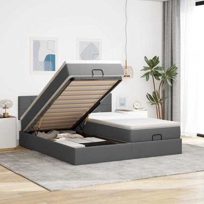 Struttura Letto Pouf con Materassi 200x200 cm in Tessuto