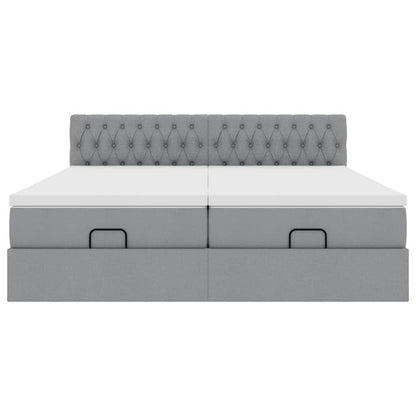 Struttura Letto Pouf con Materassi 160x200 cm in Tessuto