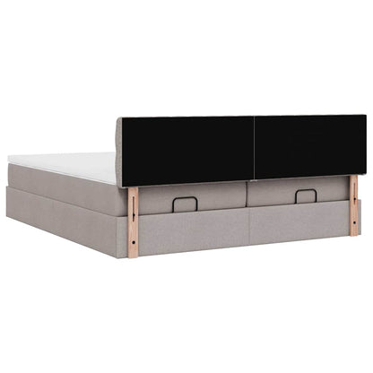Struttura Letto Pouf con Materassi Tortora 160x200cm in Tessuto | homemem39