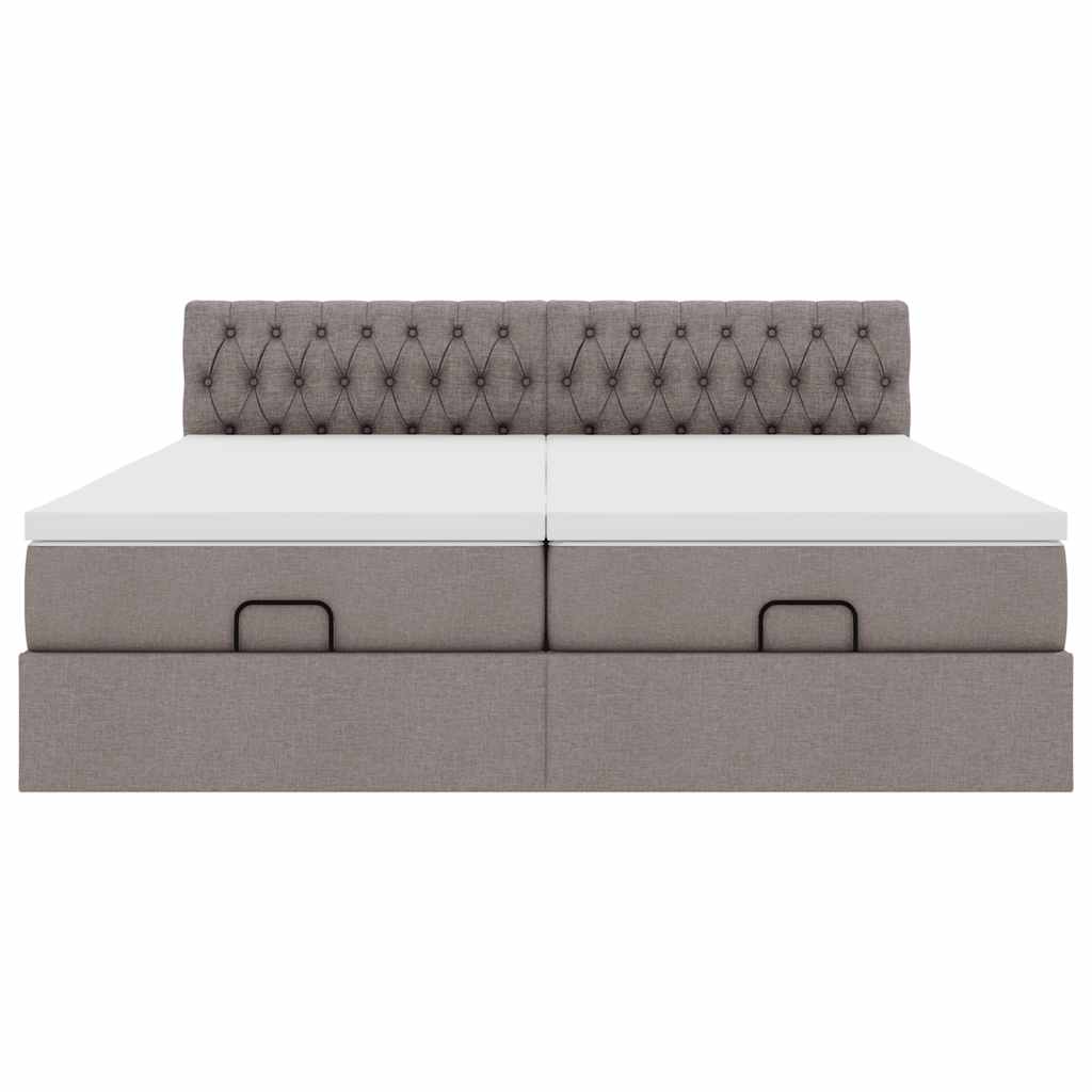 Struttura Letto Pouf con Materassi Tortora 180x200cm in Tessuto | homemem39