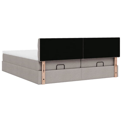 Struttura Letto Pouf con Materassi Tortora 180x200cm in Tessuto | homemem39
