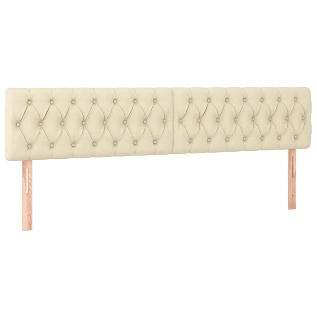 Struttura Letto Pouf con Materassi Crema 180x200 cm in Tessuto