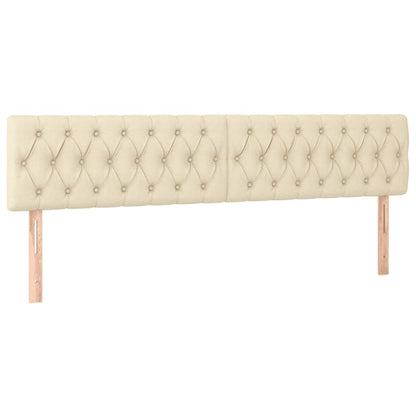 Struttura Letto Pouf con Materassi Crema 180x200 cm in Tessuto