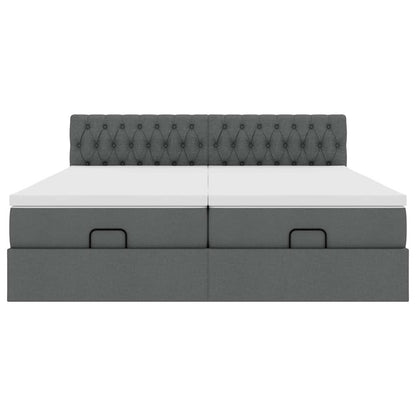 Struttura Letto Pouf con Materassi 200x200 cm in Tessuto - homemem39